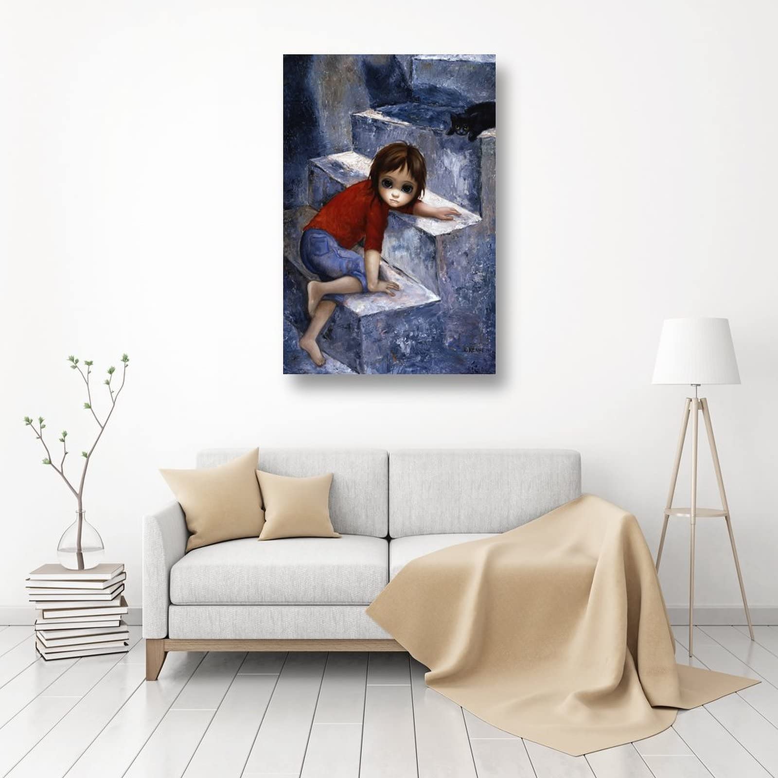 Margaret Keane 70s ヴィンテージ　ポスター 額付「ALONE」 Keane Alone 1963 Lithograph Print Vintage Catalog Margaret Walter